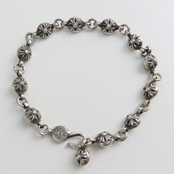 実際に弊社で買取させて頂いた【インボイス有】CHROME HEARTS/クロムハーツ #1 クロスボールブレスレットの画像 2枚目