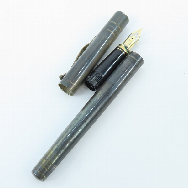 実際に弊社で買取させて頂いたYARD・O・LED/ヤード・オ・レッド SILVER925/シルバー925/銀無垢/ヴィンテージ キャップ式万年筆 ペン先 18ct/K18の画像 7枚目