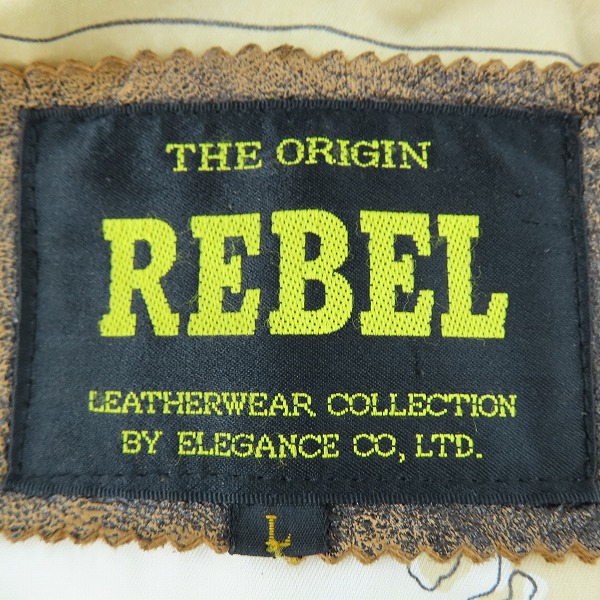 実際に弊社で買取させて頂いたTHE ORIGIN REBEL/オリジンレーベル 羊革/シープスキン ヴィンテージ レザー フライトジャケット ムートンジャケット  Lの画像 2枚目
