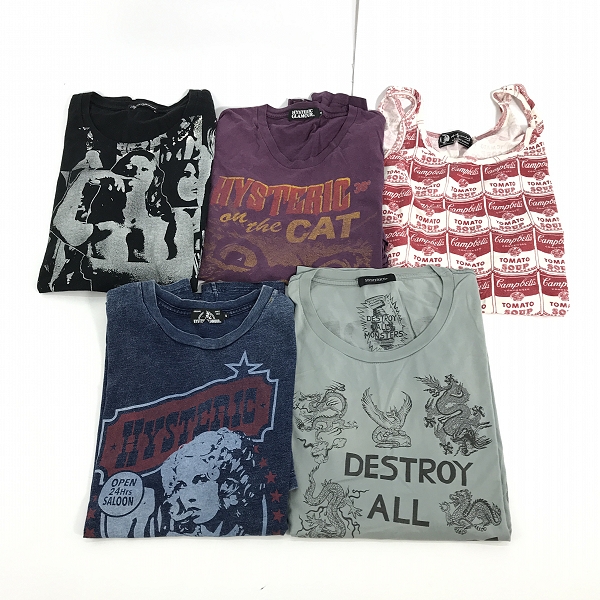 実際に弊社で買取させて頂いた【おまとめ】HYSTERIC GLAMOUR/ヒステリックグラマー Hysteric on the cat 等 プリントTシャツ/タンクトップ/カットソー