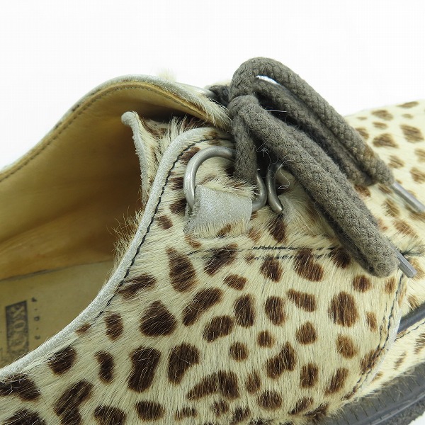 実際に弊社で買取させて頂いたGEORGE COX/ジョージコックス レオパード ハラコ 厚底ローファー/4の画像 6枚目