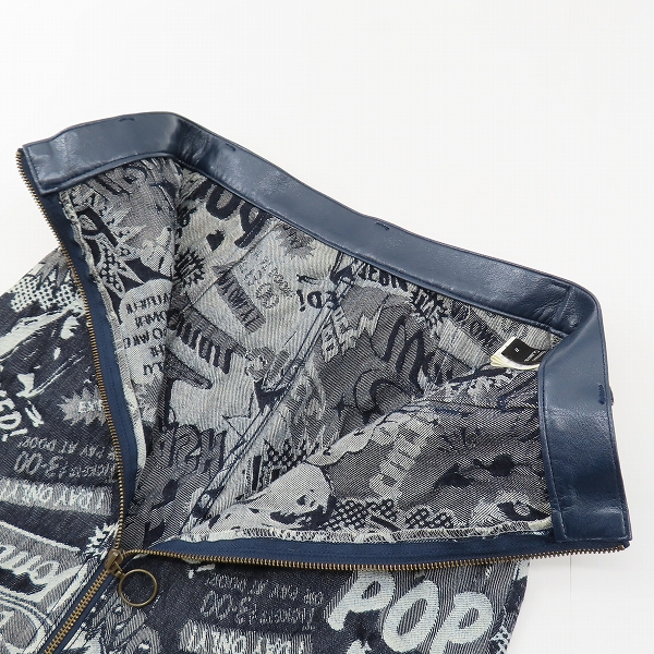 実際に弊社で買取させて頂いたHYSTERIC GLAMOUR/ヒステリックグラマー WICKED WAYSジャカード Sデニム Aライン ミニスカート01181AK02 27の画像 5枚目