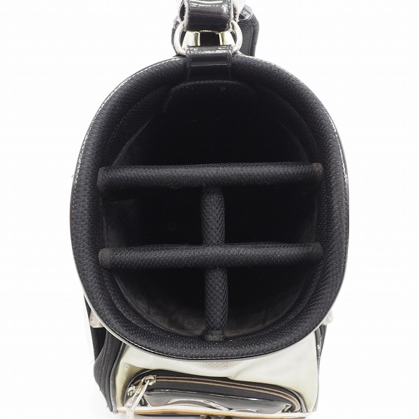 実際に弊社で買取させて頂いたTitleist/タイトリスト CB5V1 PRO V1限定モデル ゴルフ 9.5型 5分割キャディバッグ ブラックｘホワイトｘゴールドの画像 3枚目