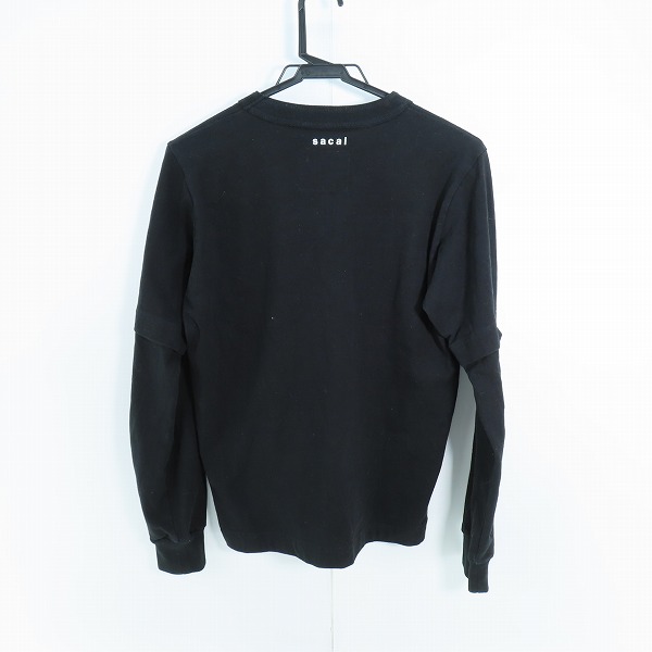 実際に弊社で買取させて頂いたSacai × KAWS/サカイ × カウズ 21AW Embroidery L/S T-Shirt/ロングTシャツ 黒 21-0284S/0の画像 1枚目