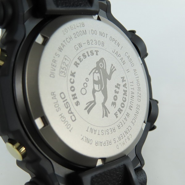 実際に弊社で買取させて頂いたG-SHOCK/Gショック MASTER OF G - SEA FROGMAN/フロッグマン 30周年記念 GW-8230B-9AJRの画像 4枚目
