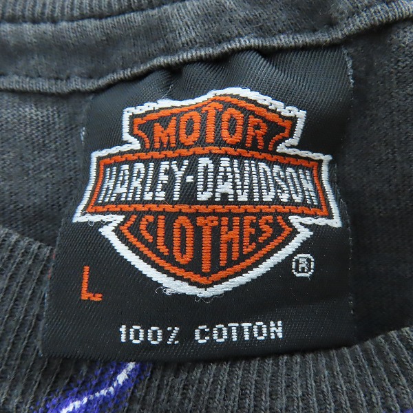 実際に弊社で買取させて頂いたHanes/ヘインズ BEEFY-T  ハーレービットソン サンダー ビンテージ Tシャツ Lの画像 2枚目