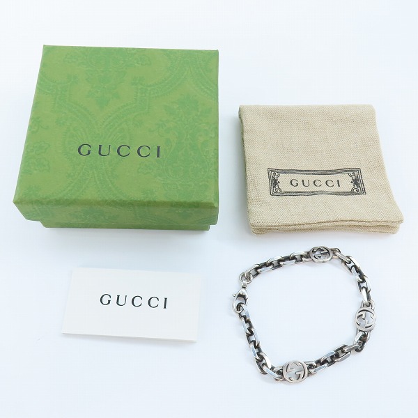 実際に弊社で買取させて頂いたGUCCI/グッチ インターロッキングG シルバー ブレスレットの画像 9枚目