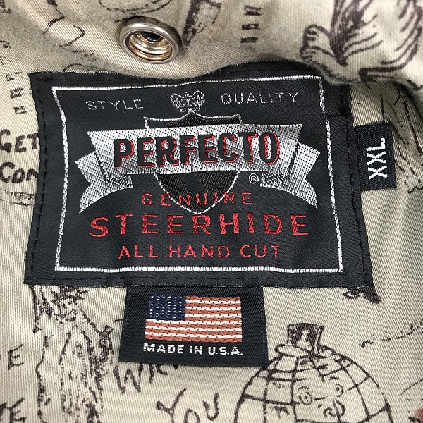 実際に弊社で買取させて頂いたGLAD HAND×SCHOTT/グラッドハンド×ショット レザーダブルライダース/692GH/XXLの画像 2枚目