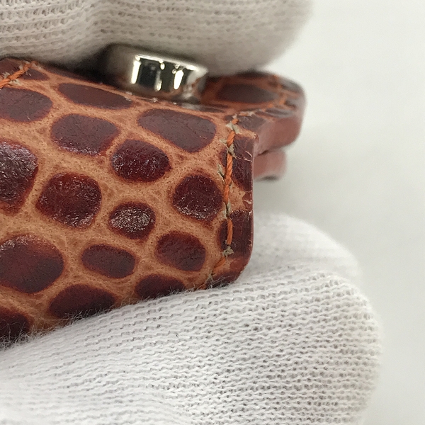 実際に弊社で買取させて頂いたOrobianco/オロビアンコ ショルダーバッグ ネイビー×ブラウン クロコ型押しの画像 7枚目