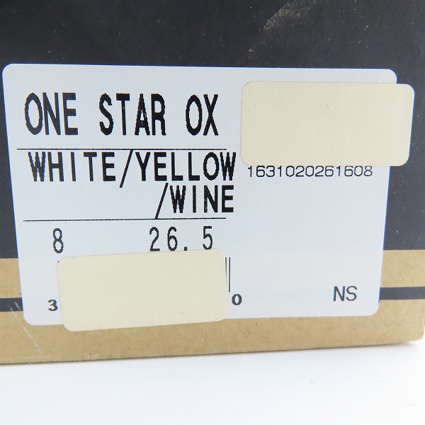 実際に弊社で買取させて頂いたCONVERSE/コンバース ONE STAR OX WHITE YELLOW/WINE/8の画像 8枚目