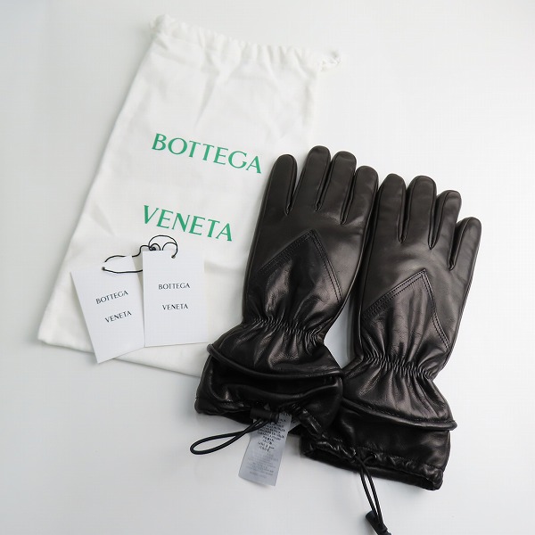 実際に弊社で買取させて頂いたBOTTEGA VENETA/ボッテガヴェネタ レザーグローブ 664022 VKLC1 2121の画像 9枚目