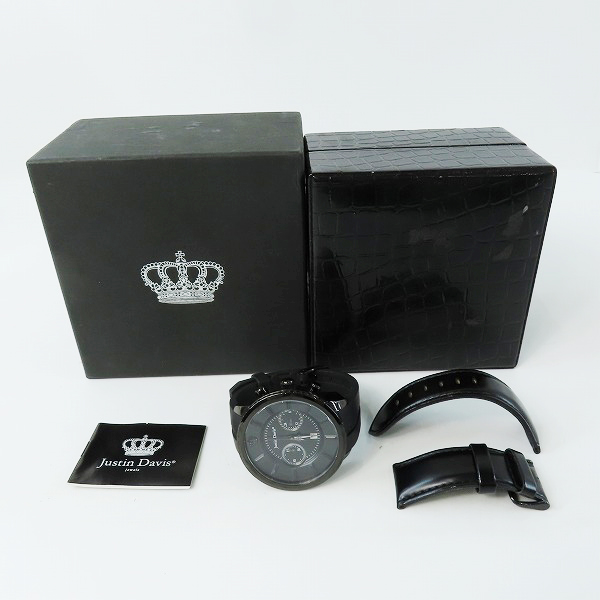 実際に弊社で買取させて頂いたJustin Davis×清春/ジャスティンデイビス×キヨハル コラボ クロノグラフ ラバーバンド 腕時計【動作未確認】の画像 7枚目