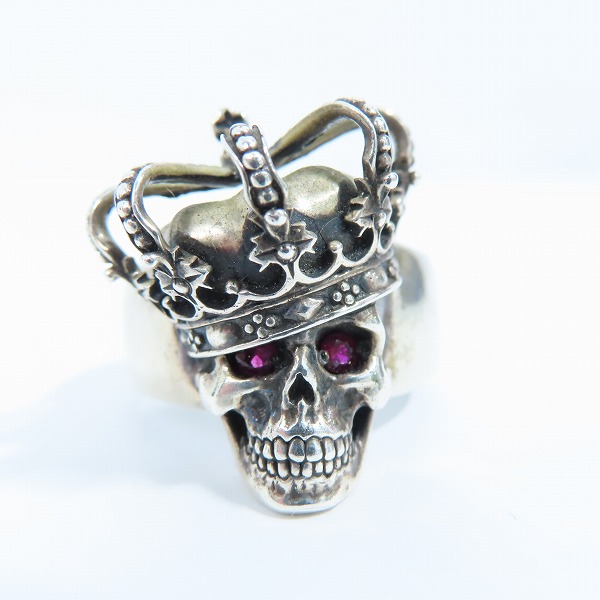 実際に弊社で買取させて頂いたJUSTIN DAVIS/ジャスティンデイビス ESSENTIAL SKUL/エッセンシャルスカルリング SRJ155 w/ルビー 25号の画像 1枚目