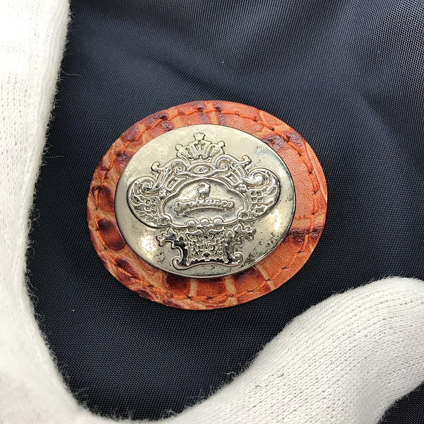 実際に弊社で買取させて頂いたOrobianco/オロビアンコ ショルダーバッグ ネイビー×ブラウン クロコ型押しの画像 3枚目