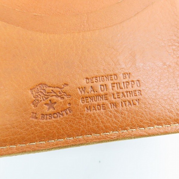実際に弊社で買取させて頂いたIL BISONTE/イルビゾンテ レザー 2つ折り ショート ウォレット/財布の画像 6枚目