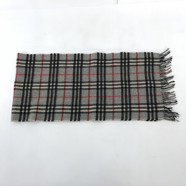 実際に弊社で買取させて頂いたBurberry's/バーバリーズ ノヴァチェックマフラー カシミア100% グレーの画像 3枚目