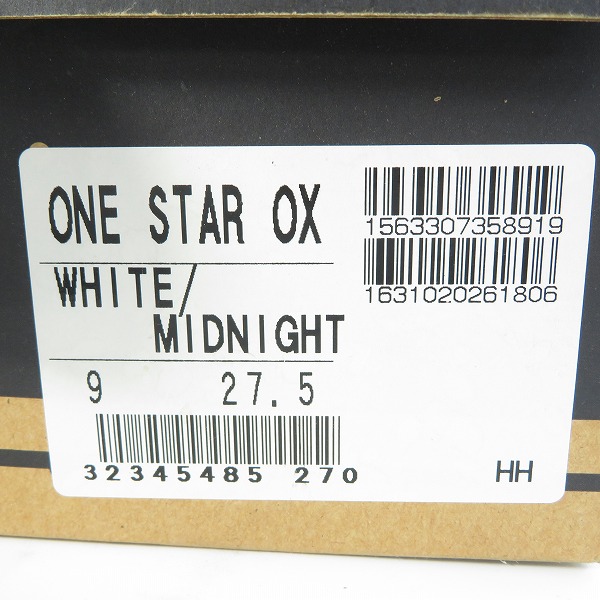 実際に弊社で買取させて頂いた【未使用】CONVERSE/コンバース ONE STAR OX ワンスター WHITE/MIDNIGHT/9の画像 8枚目