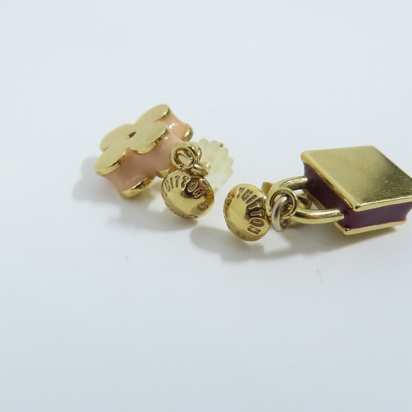 実際に弊社で買取させて頂いたLOUIS VUITTON/ルイ ヴィトン ブークル ドレイユ スウィート チャーム モノグラム ピアス GP ゴールドメッキ M66245の画像 5枚目