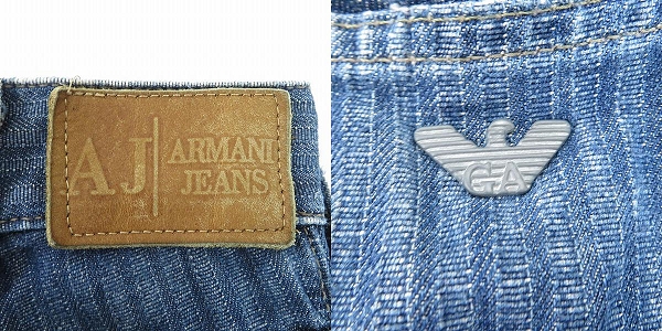 実際に弊社で買取させて頂いたARMANI JEANS/アルマーニジーンズ ストライプ柄デニムパンツ 30の画像 2枚目