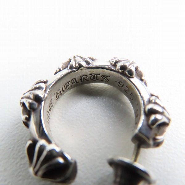 実際に弊社で買取させて頂いた【原本付き】CHROME HEARTS/クロムハーツ クロスバンドフープピアスの画像 3枚目