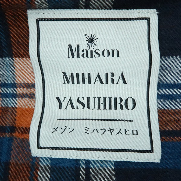 実際に弊社で買取させて頂いたMAISON MIHARA YASUHIRO/メゾン ミハラヤスヒロ 19AW SHIRT DOCKING PARKA/シャツドッキングパーカー A03PK591/48の画像 2枚目