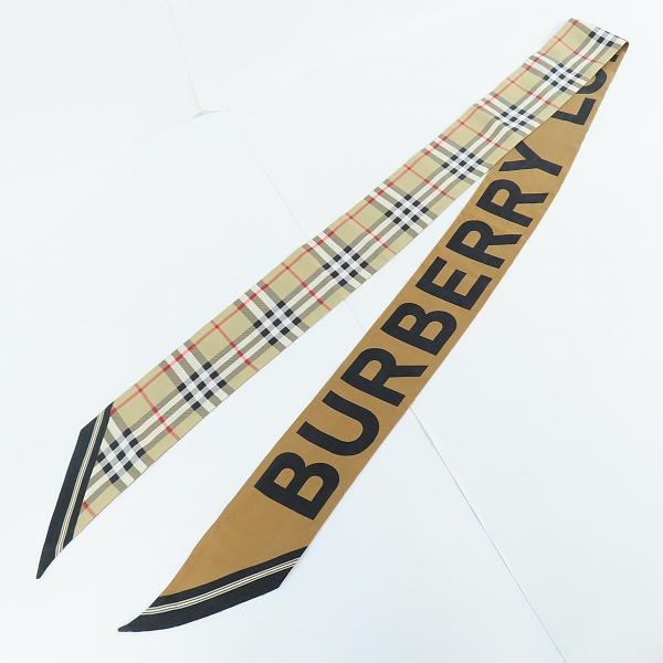 実際に弊社で買取させて頂いたBURBERRY/バーバリー スキニースカーフ/ミッツァ リバーシブル バーバリーチェック 8028950 の画像 2枚目