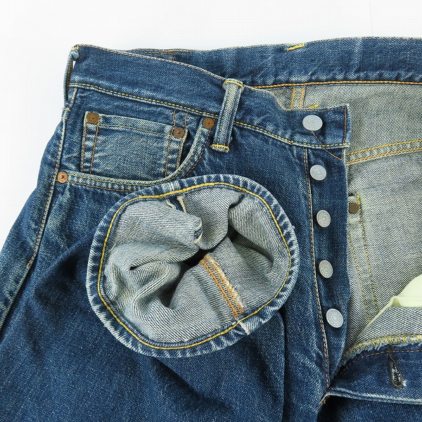 実際に弊社で買取させて頂いたEVISU/エヴィス ボタンフライ デニムパンツ 33×35の画像 2枚目