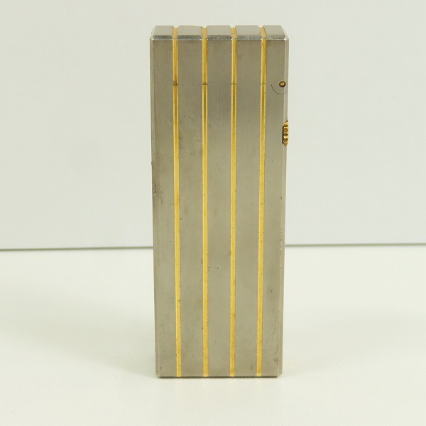 実際に弊社で買取させて頂いたdunhill/ダンヒル サイドローラー ガスライター ストライプ シルバー×ゴールドの画像 1枚目