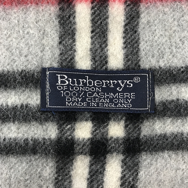 実際に弊社で買取させて頂いたBurberry's/バーバリーズ ノヴァチェックマフラー カシミア100% グレーの画像 1枚目