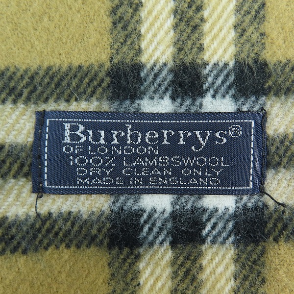実際に弊社で買取させて頂いたBURBERRY/バーバリー ランボスウール100％ イングランド製 チェック柄マフラーの画像 1枚目