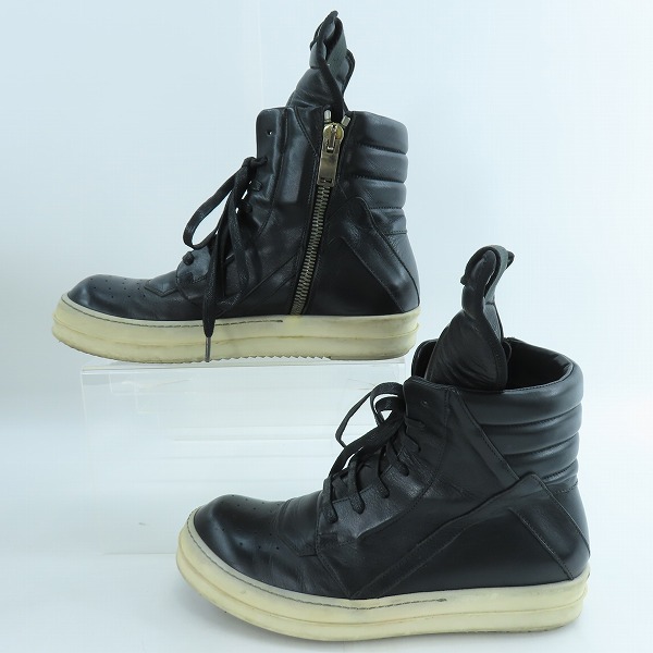 実際に弊社で買取させて頂いたRick Owens/リックオウエンス ジオバスケット サイドジップスニーカー/ブラック/42の画像 3枚目