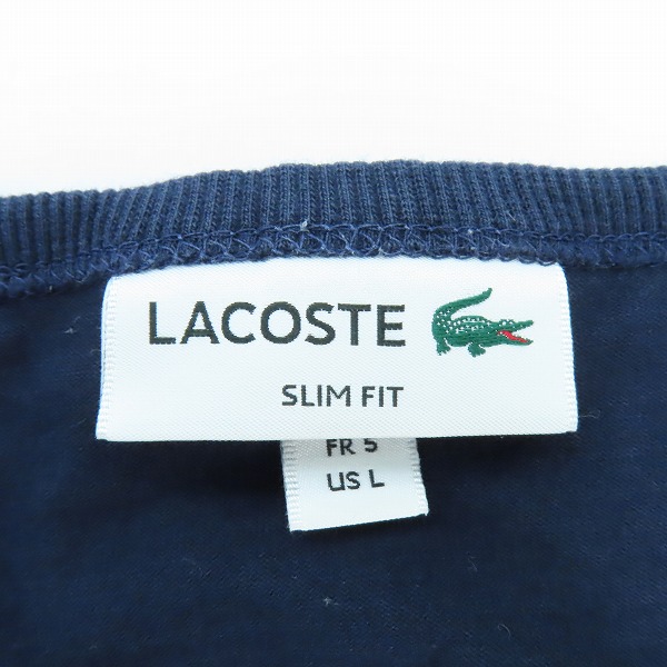 実際に弊社で買取させて頂いたLACOSTE/ラコステ スリムフィット クロコエンブレムクルーネックTシャツ TH5845L/Lの画像 2枚目