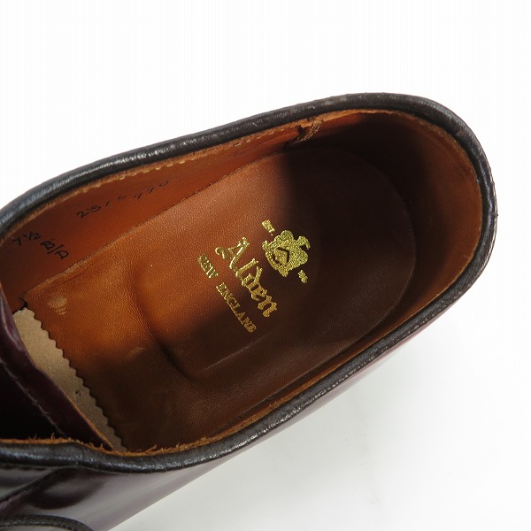 実際に弊社で買取させて頂いたALDEN/オールデン SHELL CORDOVAN LEATHER/シェルコードバンレザー プレーントゥ シューズ 990 7.5Dの画像 4枚目