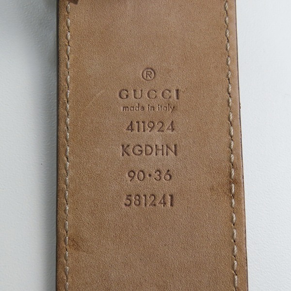 実際に弊社で買取させて頂いたGUCCI/グッチ GGスプリームキャンバス インターロッキングG バックル ベルト 411924 90・36の画像 3枚目