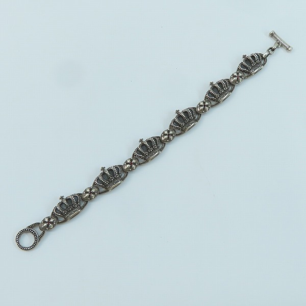 実際に弊社で買取させて頂いたJUSTIN DAVIS/ジャスティンデイビス SMALL QE2 BRACELET クラウンブレスレット SBJ118の画像 5枚目