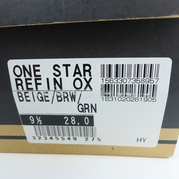 実際に弊社で買取させて頂いた【未使用】CONVERSE/コンバース ONE STAR REFIN OX ワンスター /BEIGE/BRW/GRN/9.5の画像 7枚目