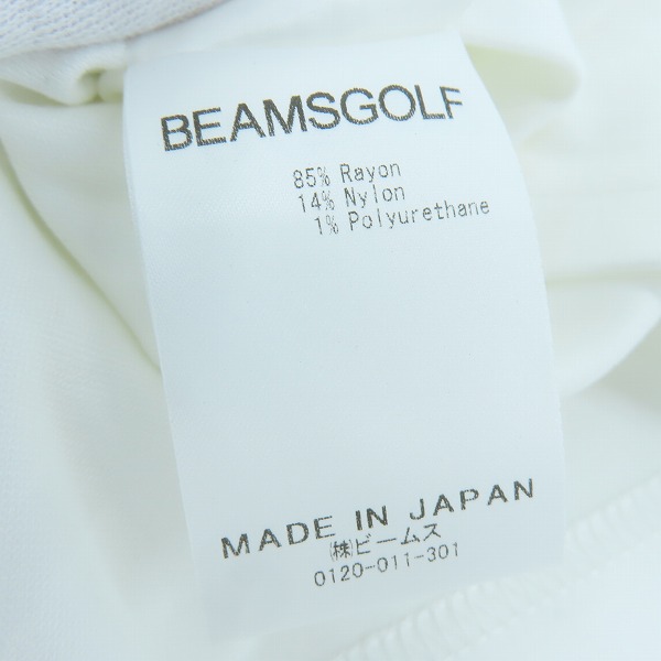 実際に弊社で買取させて頂いた 【未使用】BEAMS GOLF/ビームスゴルフ ORANGE LABEL/スターフラッグロゴツアーモックネックシャツ 82-14-0004-444/XLの画像 4枚目