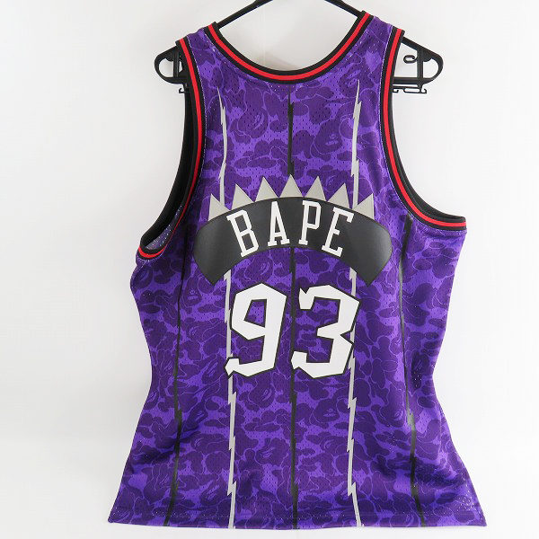 実際に弊社で買取させて頂いたMitchell＆Ness/ミッチェルアンドネス NBA BAPE/ベイプ トロント ラプターズ #93 ユニフォーム/XLの画像 1枚目