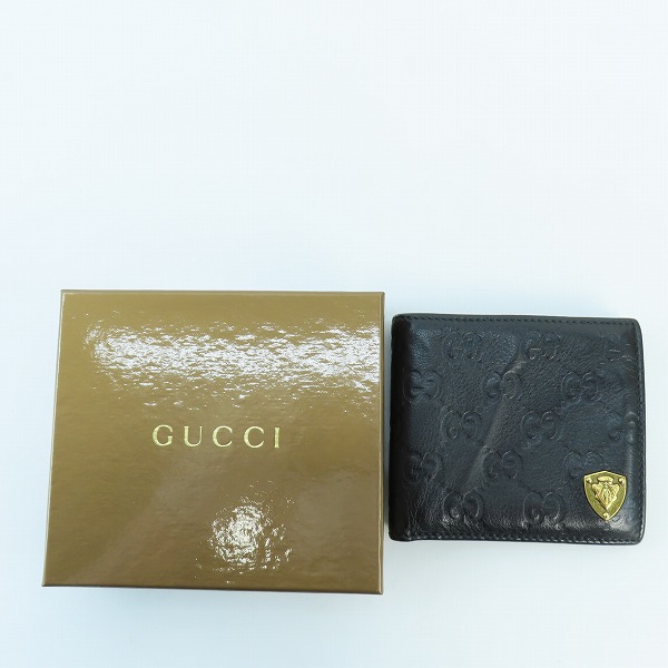 実際に弊社で買取させて頂いたGUCCI/グッチ GGシマ クレスト 二つ折り財布 の画像 9枚目