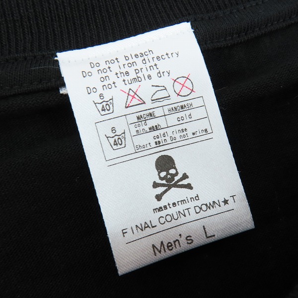 実際に弊社で買取させて頂いたmastermind JAPAN/マスターマインド FINAL COUNT DOWN/ファイナルカウントダウン PEACE ラメ Tシャツ Lの画像 2枚目
