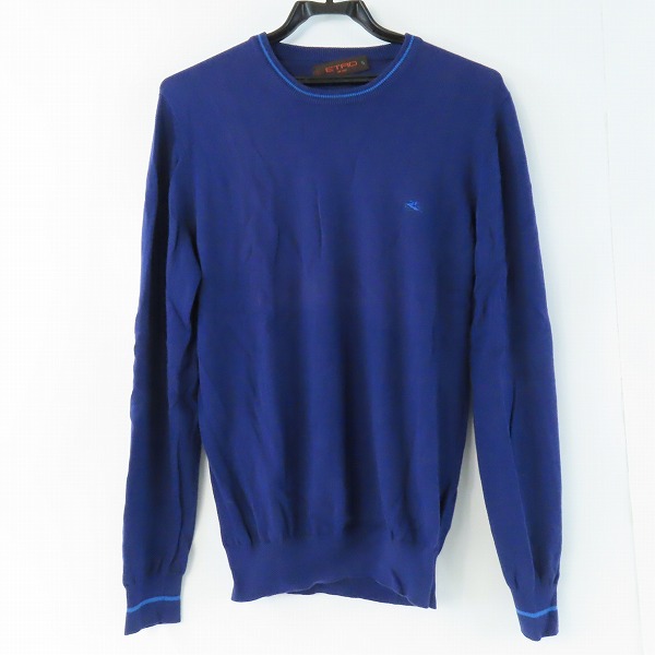 実際に弊社で買取させて頂いたETRO/エトロ 胸ロゴ刺繍 クルーネックニット パープル/S