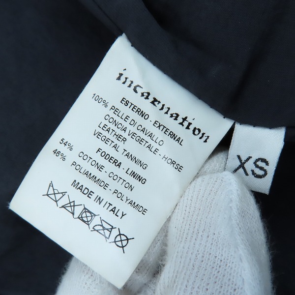 実際に弊社で買取させて頂いたincarnation/インカネーション ホースハイド/馬革 バック スキン 2ジップ ブルゾン ジャケットの画像 2枚目