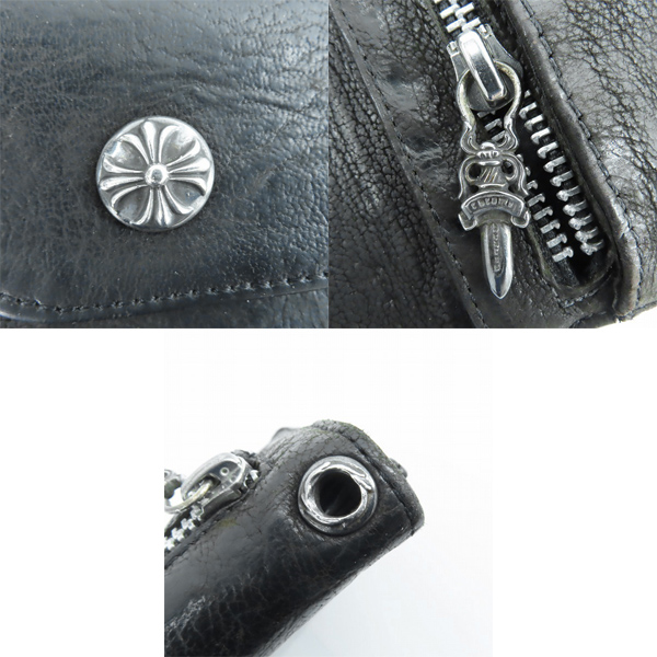 実際に弊社で買取させて頂いたCHROME HEARTS/クロムハーツ WAVE/ウェーブウォレット クロスボタン/長財布の画像 6枚目