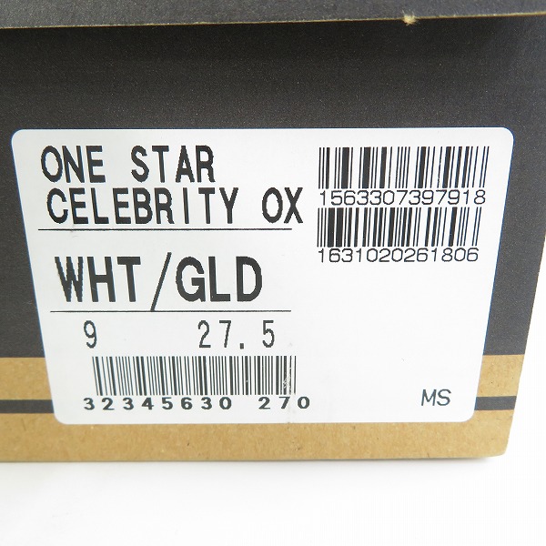 実際に弊社で買取させて頂いた【未使用】CONVERSE/コンバース ONE STAR CELERITY OX ワンスター WHT/GLD/9の画像 9枚目