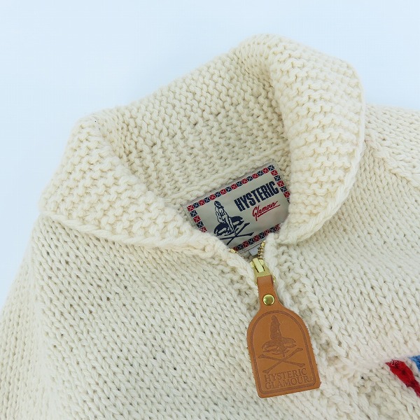 実際に弊社で買取させて頂いたHYSTERIC GLAMOUR/ヒステリックグラマー HYS編込 カウチンジャケット 02233ND06/Sの画像 5枚目