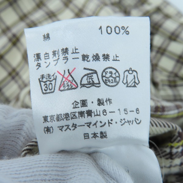 実際に弊社で買取させて頂いたmastermind JAPAN/マスターマインドジャパン neworder 長袖チェックシャツ/MB2-SH02-012/Mの画像 4枚目