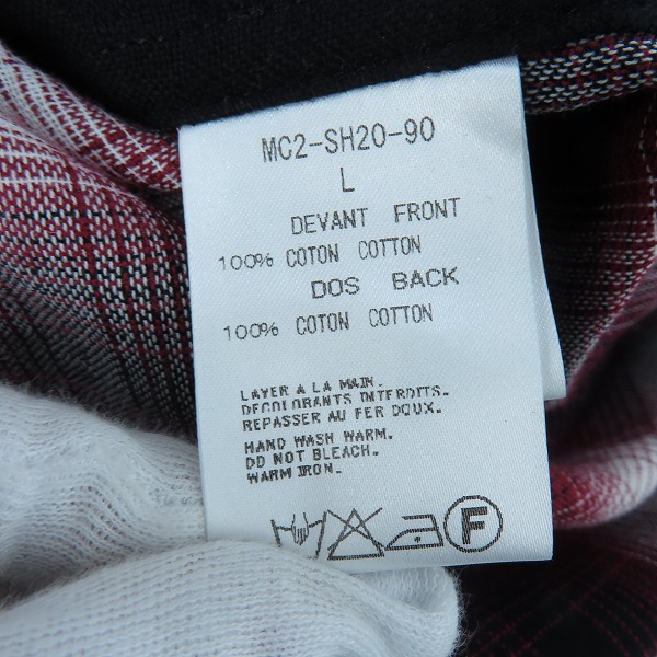 実際に弊社で買取させて頂いたmastermind/マスターマインド チェック切り替えシャツ/MC2-SH20-90/Lの画像 3枚目
