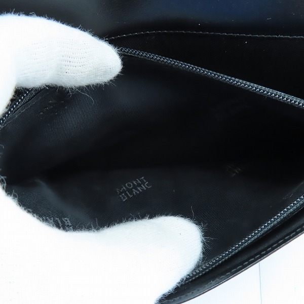 実際に弊社で買取させて頂いたMONTBLANC/モンブラン レザー  二つ折り 長財布の画像 4枚目