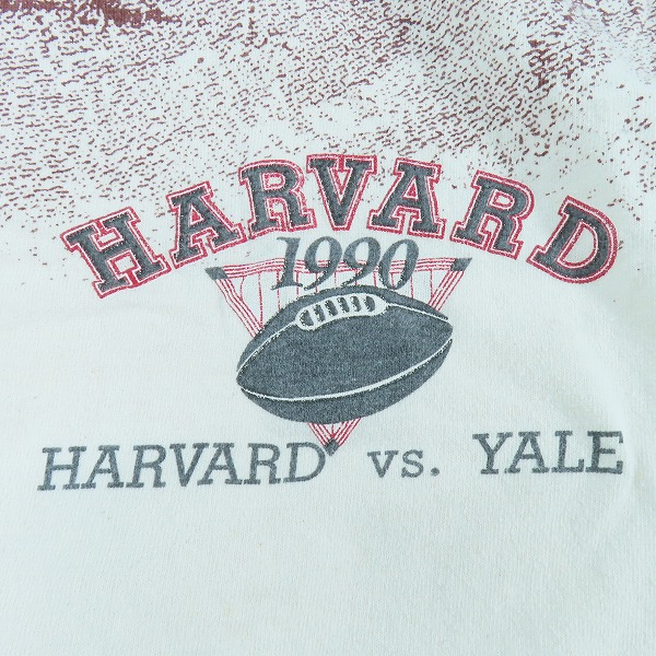 実際に弊社で買取させて頂いたChampion/チャンピオン 80S/Harvard vs YALE/ハーバード大学vs イエール大学 アメフト試合 Tシャツ XLの画像 4枚目