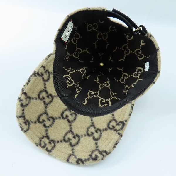 実際に弊社で買取させて頂いたGUCCI/グッチ GGロゴ ウールキャップ/帽子 517074 599225の画像 5枚目
